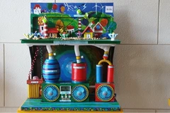 Mô hình ý tưởng Máy thu và xử lý bão trong lòng đất. (Ảnh: Văn Xuyên/Vietnam+)