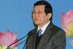 Ông Trương Tấn Sang, Ủy viên Bộ chính trị, Thường trực Ban Bí thư phát biểu. (Ảnh: Thống Nhất/TTXVN)