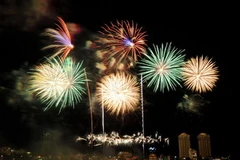 Màn trình diễn pháo hoa đội chủ nhà Việt Nam. (Ảnh: Thanh Hà/TTXVN)