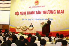 Thủ tướng Nguyễn Tấn Dũng dự Hội nghị Tham tán Thương mại năm 2016, do Bộ Công Thương tổ chức. (Ảnh: Doãn Tấn/TTXVN)