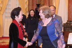 Phó Chủ tịch nước Nguyễn Thị Doan tiếp bà Christine Deroche, Chủ tịch Nhóm Nghị sỹ hữu nghị sỹ Pháp-Việt. (Ảnh: Thống Nhất/TTXVN)