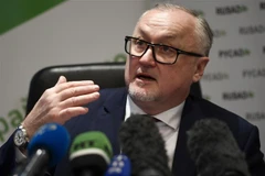 Tổng Giám đốc RUSADA Yury Ganus phát biểu tại cuộc họp báo ở Moskva ngày 27/12. (Ảnh: AFP/TTXVN)