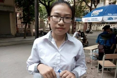 Thí sinh Linh Hương cho biết: Đề Sinh học năm nay khá dài nhưng có tính phân loại cao (Ảnh: Sơn Bách/Vietnam+) 