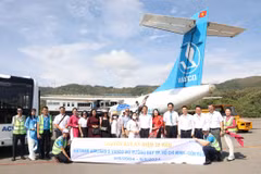 VASCO đang khai thác 12 chuyến mỗi ngày chặng bay Thành phố Hồ Chí Minh-Côn Đảo. (Ảnh: PV/Vietnam+)