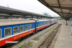 Đoàn tàu của Tổng công ty Đường sắt Việt Nam tại một nhà ga. (Ảnh: Minh Sơn/Vietnam+)