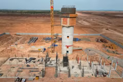 Dự án Đài kiểm soát không lưu tại Cảng Hàng không Quốc tế Long Thành do VATM làm chủ đầu tư. (Ảnh: PV/Vietnam+)