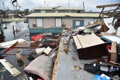 Cảnh hư hại sau bão Maria ở Catano, Puerto Rico ngày 21/9. (Nguồn: AFP/TTXVN)