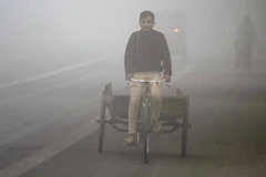 Bầu không khí mù mịt khói bụi tại New Delhi, Ấn Độ ngày 8/11. (Nguồn: AFP/TTXVN)