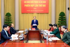 Chủ tịch nước Trần Đại Quang, Chủ tịch Hội đồng Quốc phòng và An ninh chủ trì Phiên họp thứ hai Hội đồng Quốc phòng và An ninh, nhiệm kỳ 2016-2021. (Ảnh: Nhan Sáng/TTXVN.)