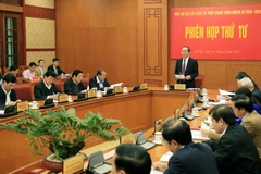 Chủ tịch nước Trần Đại Quang, Trưởng Ban Chỉ đạo cải cách Tư pháp Trung ương chủ trì Phiên họp lần thứ tư Ban Chỉ đạo cải cách Tư pháp Trung ương. (Ảnh: Nhan Sáng/TTXVN)