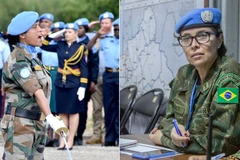Thiếu tá Suman Gawani (trái) và Chỉ huy Carla Monteiro de Castro Araujo. (Nguồn: news.un.org)