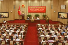 Quang cảnh kỳ họp thứ mười bốn, HĐND thành phố Hà Nội khóa XV.(Ảnh: Văn Điệp/TTXVN)