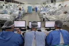 Nhân viên y tế điều trị cho bệnh nhân COVID-19 tại bệnh viện ở Manaus, Brazil. (Ảnh: AFP/TTXVN)