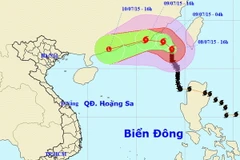 Vị trí và đường đi của bão số 2. (Nguồn: nchmf.gov.vn)