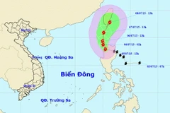 Vị trí và đường đi của bão Linfa. (Nguồn: nchmf.gov.vn)