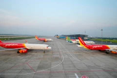 Máy bay của các hãng hàng không tại sân bay Nội Bài. (Ảnh: CTV/Vietnam+)