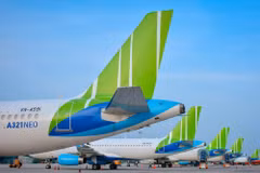 Đội máy bay của Hãng hàng không Bamboo Airways. (Ảnh: CTV/Vietnam+)