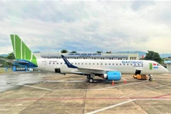 Dòng máy bay phản lực Embraer của hãng hàng không Bamboo Airways. (Ảnh: CTV/Vietnam+)