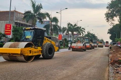 Nhà thầu thi công Dự án cải tạo, nâng cấp Quốc lộ 31 qua tỉnh Bắc Giang. (Ảnh: Việt Hùng/Vietnam)