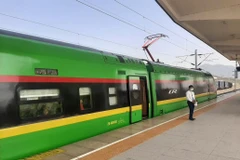 Tuyến đường sắt tốc độ cao của nước Lào. (Ảnh: Việt Hùng/Vietnam+)