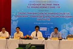 Diễn đàn Doanh nghiệp và Báo chí 2020: Cơ hội hợp tác phát triển từ “khủng hoảng COVID-19.” (Ảnh: PV/Vietnam+)