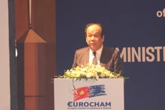 Bộ trưởng-Chủ nhiệm Văn phòng Chính phủ Mai Tiến Dũng phát biểu tại Hội nghị. (Ảnh: Hạnh Nguyễn/Vietnam+)