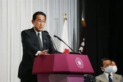 Thủ tướng Nhật Bản Fumio Kishida phát biểu sau cuộc bầu cử Thượng viện ở Tokyo, Nhật Bản. (Ảnh: Kyodo/TTXVN)