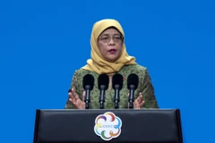 Tổng thống Singapore Halimah Yacob đã có kết quả dương tính với virus SARS-CoV-2. (Nguồn: AFP)