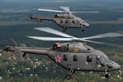 Trực thăng Ansat được trang bị cho không quân Nga. (Ảnh: Duy Trinh/TTXVN)