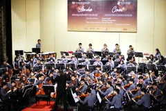 Chương trình hòa nhạc của Dàn nhạc trẻ châu Á năm 2013, tại Nhà hát lớn, Hà Nội. (Ảnh: Minh Đức/TTXVN)