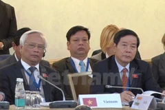 Phó Chủ tịch Quốc hội Uông Chu Lưu tại Hội nghị Chủ tịch Quốc hội Á-Âu lần thứ nhất, tổ chức ở Nga. (Ảnh: Duy Trinh/Vietnam+)