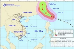 Chùm ảnh đường đi và vị trí cơn bão. (Nguồn: nchmf.gov.vn)