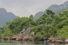 Phong cảnh Vườn quốc gia Phong Nha-Kẻ Bàng bên dòng sông Chày. (Ảnh: Thanh Hà/TTXVN)