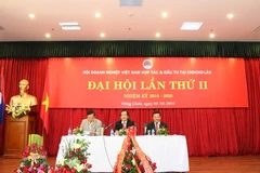 Đoàn Chủ tịch của Đại hội. (Ảnh: Phạm Kiên/Vietnam+)