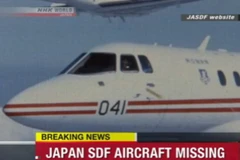 Hình ảnh chiếc máy bay mất tích trên bản tin Nhật Bản. (Nguồn: NHK)