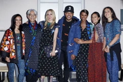 Từ trái qua: Suboi, nhà soạn nhạc Ryuichi Sakamoto, nữ diễn viên Chloe Sevigny, nghệ sỹ hiphop Chance the Rapper, siêu mẫu kỳ cựu Iman, nữ diễn viên Rosario Dawson và nhà hoạt động xã hội Xiuhtezcatl Martinez. (Ảnh: Đẹp/Vietnam+)