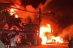 Hiện trường nơi xảy ra vụ cháy. (Ảnh: TTXVN phát)