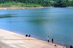 Đập Thác Chuối, nơi xảy ra vụ đuối nước thương tâm. (Ảnh: TTXVN phát)