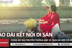'Theo chân' tà áo dài truyền thống, kết nối di sản nhân dịp Quốc khánh