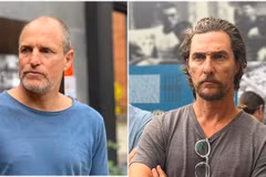 Hai nam diễn viên Woody Harrelson (trái) và Matthew McConaughey tại Di tích Nhà tù Hỏa Lò. (Ảnh: Di tích Nhà tù Hỏa Lò)