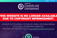 Thông báo trên trang chính của 2embed.to sau khi trang này bị hạ. (Ảnh chụp màn hình)