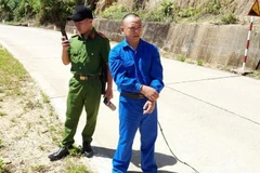 Chủ mưu vụ phá rừng bị cơ quan chức năng tạm giữ. (Ảnh: TTXVN phát)