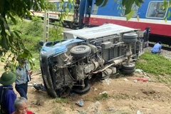 Hiện trường vụ tai nạn. (Ảnh: TTXVN phát)