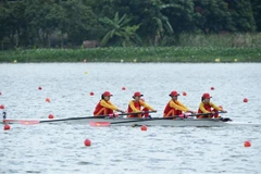 Các vận động viên đội tuyển Việt Nam với các nội dung thi đấu trong ngày đầu tiên. (Ảnh: Minh Đức/TTXVN)