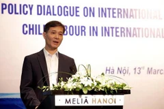 Ông Đào Quang Vinh, Viện trưởng Viện Khoa học Lao động và Xã hội, trình bày tham luận tại Đối thoại. (Ảnh: Anh Tuấn/TTXVN)