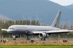 Máy bay hạ cánh xuống sân bay Dunedin, New Zealand. (Nguồn: AFP/TTXVN)
