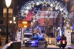 Cảnh sát tại hiện trường vụ xả súng tại Strasbourg. (Nguồn: AFP)