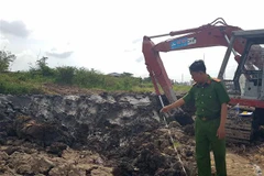 Hiện trường vụ nổ. (Ảnh: TTXVN phát)