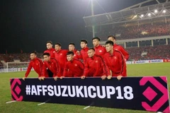 Đội hình ra sân của đội tuyển Việt Nam. (Ảnh: Trọng Đạt/TTXVN)