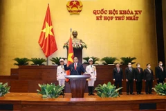 Trong ảnh: Thủ tướng Phạm Minh Chính tuyên thệ nhậm chức trước Quốc hội, đồng bào và cử tri cả nước. (Ảnh: Dương Giang/TTXVN)